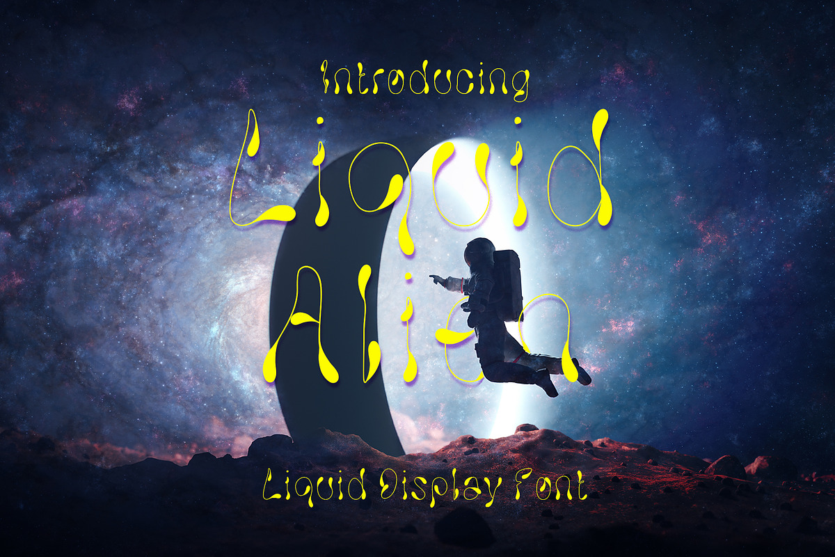 Liquid Alien Display Font, a Handwritten Font by Tera Asset Garage (Photo 1 of 6)