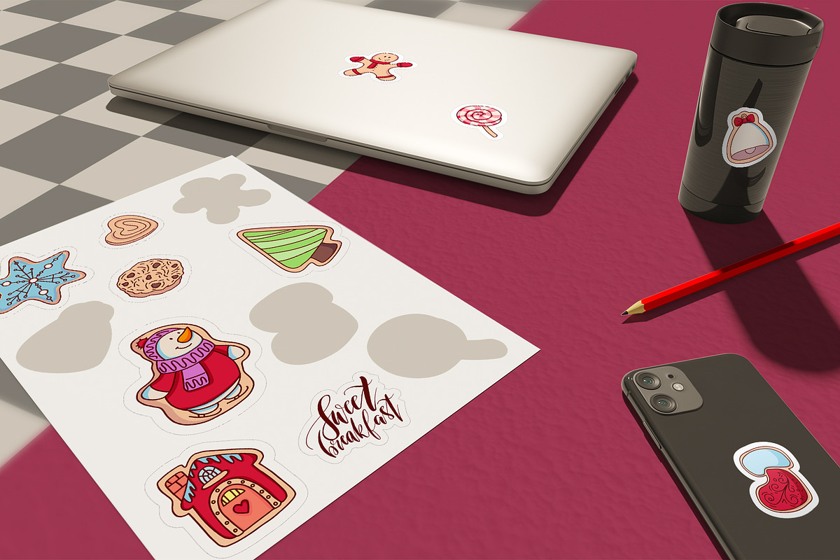 Stickers Mock-Up, a Print Template by Popova_Irina (Photo 2 of 5)