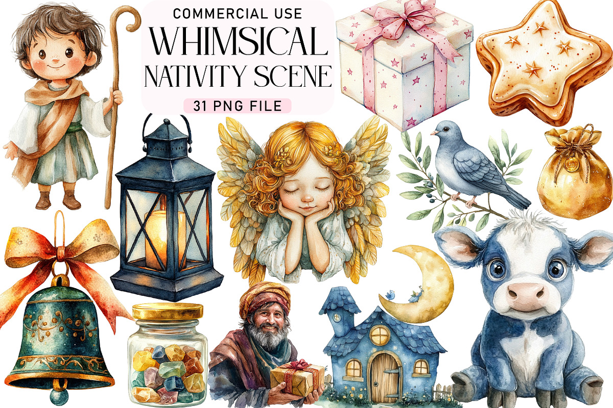 Whimsical Nativity Scene Set, an Illustration by Daily.Designs (Photo 1 of 5)