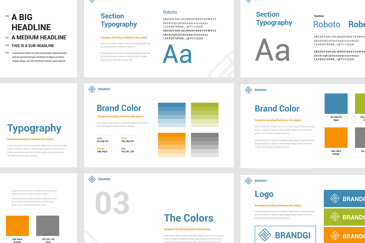 Brand Guideline Powerpoint Template, a Presentation Template by Azruca (Photo 3 of 4)