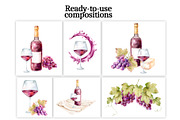 Watercolor Wine Clipart, a Food Illustration by Eves_Aquadreams (Thumbnail 6 of 10)