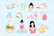 Self Care Clipart - Swiitery, a Healthcare Illustration by Iconixar & Friends (Thumbnail 2 of 2)