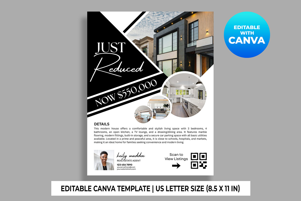 Just Reduced Flyer Canva Template, a Flyer Template by M9 Design (Photo 1 of 5)