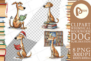 Bookworm Dog Sublimation PNG, an Animal Illustration by Artnoy (Thumbnail 14 of 18)