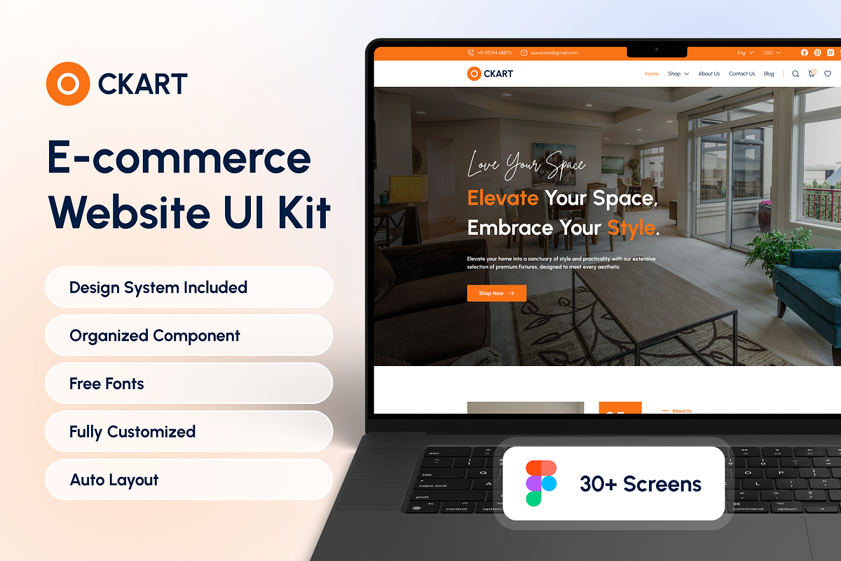 Ckart - E-commerce Website UI Kit, an UI Kit Template by UI/UX Ocean (Photo 1 of 6)