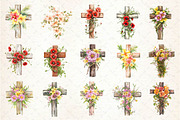 Summer Floral Cross Clipart, an Illustration by Dream Creation (Thumbnail 2 of 3)