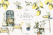 Watercolor Lemons Garden collection, a Decorative Illustration by ArtMaslyana (Thumbnail 1 of 14)