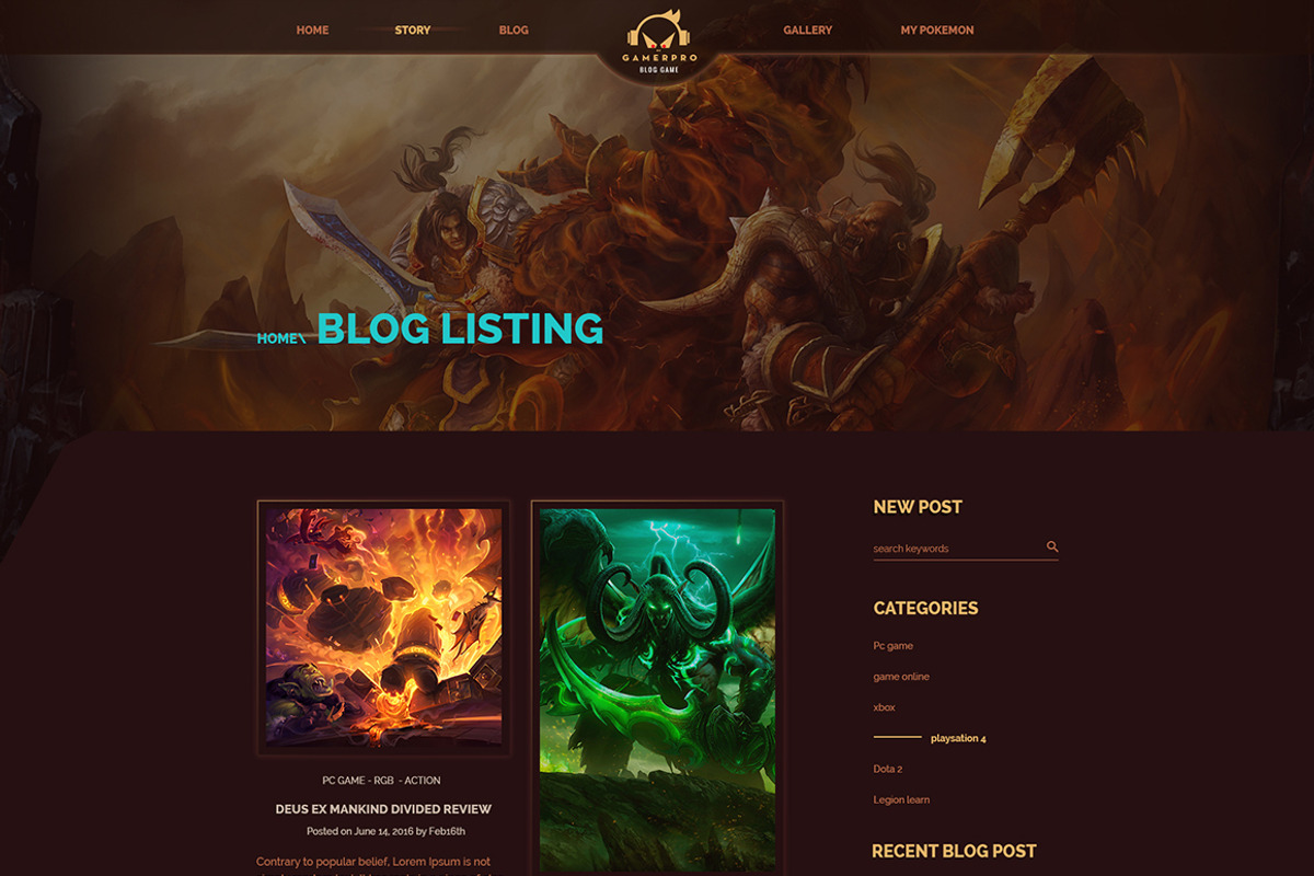 Gamepro - Fantacstic Gamer Site PSD, a Websites & App Template by Knighthemes (Photo 5 of 10)