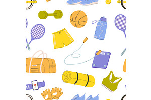 Sport equipment, tools and clothes, a Sport Illustration by Valerie Bodnar
