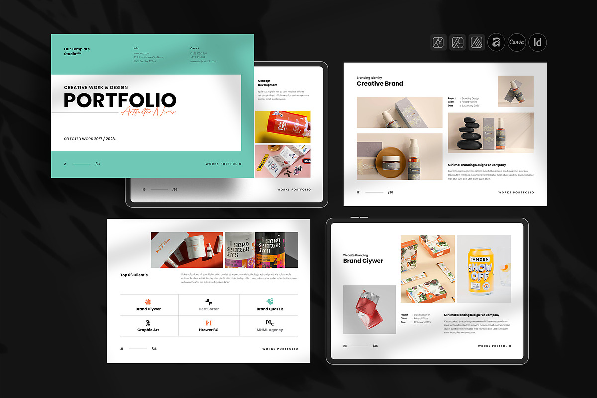 Works / Design Portfolio Template, a Brochure Template by TemplateFolio-Shop (Photo 1 of 20)