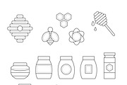 Set for branding honey, apiary, a Food Illustration by flatart (Thumbnail 3 of 6)