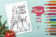Xmas Cats: clip-art, patterns, cards, an Illustration by Zooza Art (Thumbnail 10 of 11)