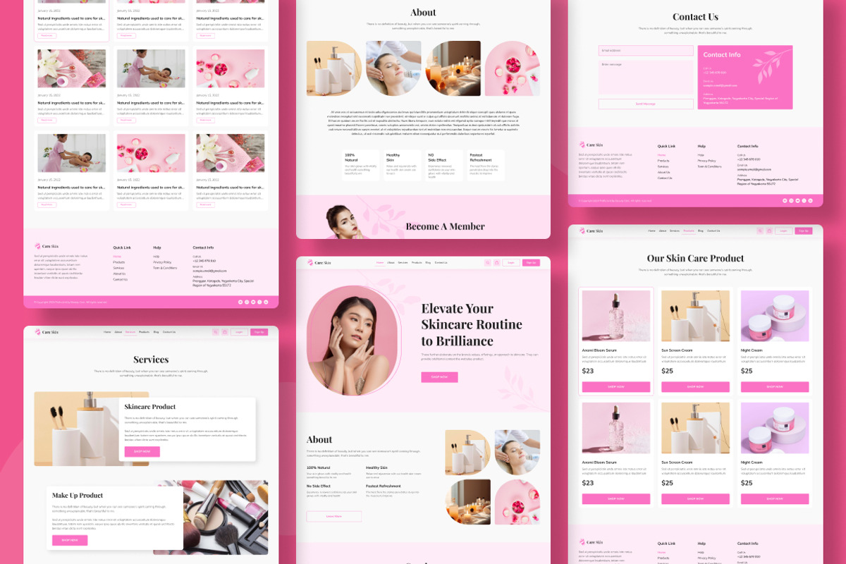 Beauty Care Web Landing Page UI KIT, a Landing Page Template by UICreative (Photo 3 of 4)