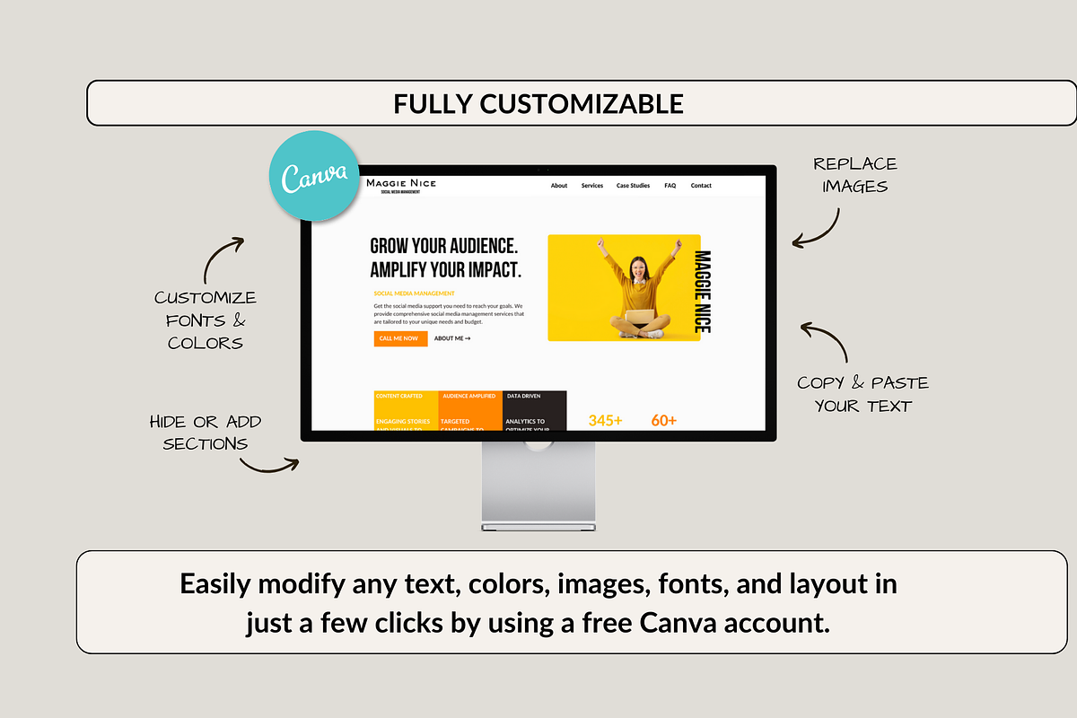 Social Media Manager Website Canva, a Landing Page Template by Preset Pixels (Photo 2 of 10)