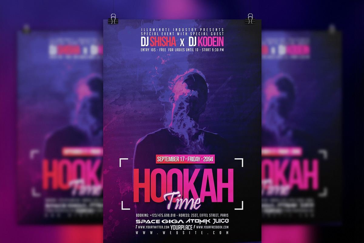 Hookah Time | Shisha Flyer Template, a Flyer Template by GIGA-TEMPLATE