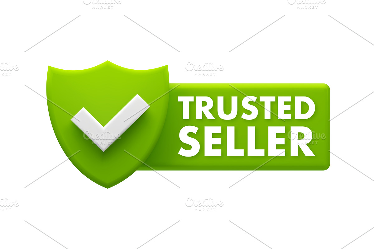 Trusted Seller Badge - Green, a Person Illustration by DG-Market