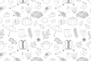 Autumn Seamless Pattern. Autumn SVG