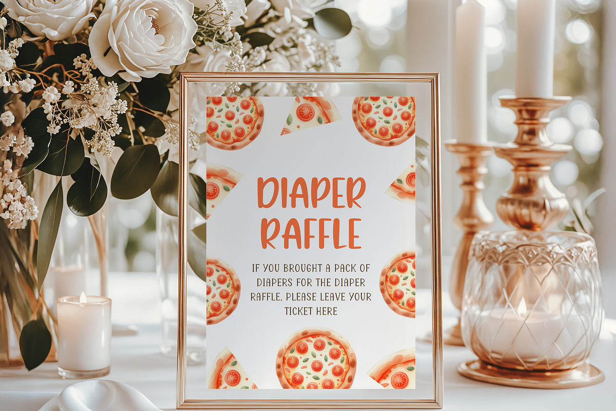 Pizza Baby Shower Table Sign Set, an Invitation Template by Digital_Mind (Photo 4 of 6)