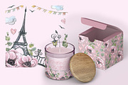 Paris romantic watercolor clipart, a Decorative Illustration by NATASHA CHU (Thumbnail 12 of 17)