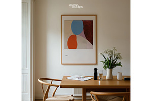 Frame Poster Mockup Dining Room PSD