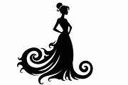 Stylish Gown Silhouette Set, an Illustration by yasushie (Thumbnail 12 of 21)