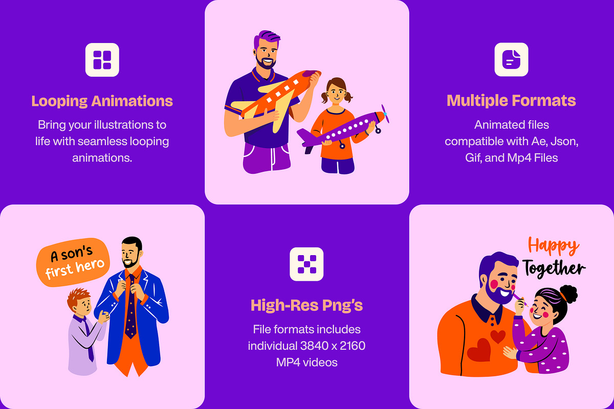 Animated Happy Fathers Day Stickers, an Emoji Icon by Creative Stall (Photo 2 of 5)