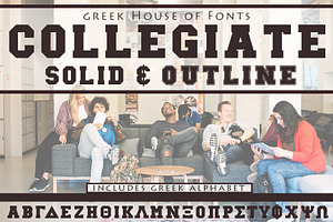 Collegiate Greek Font Set