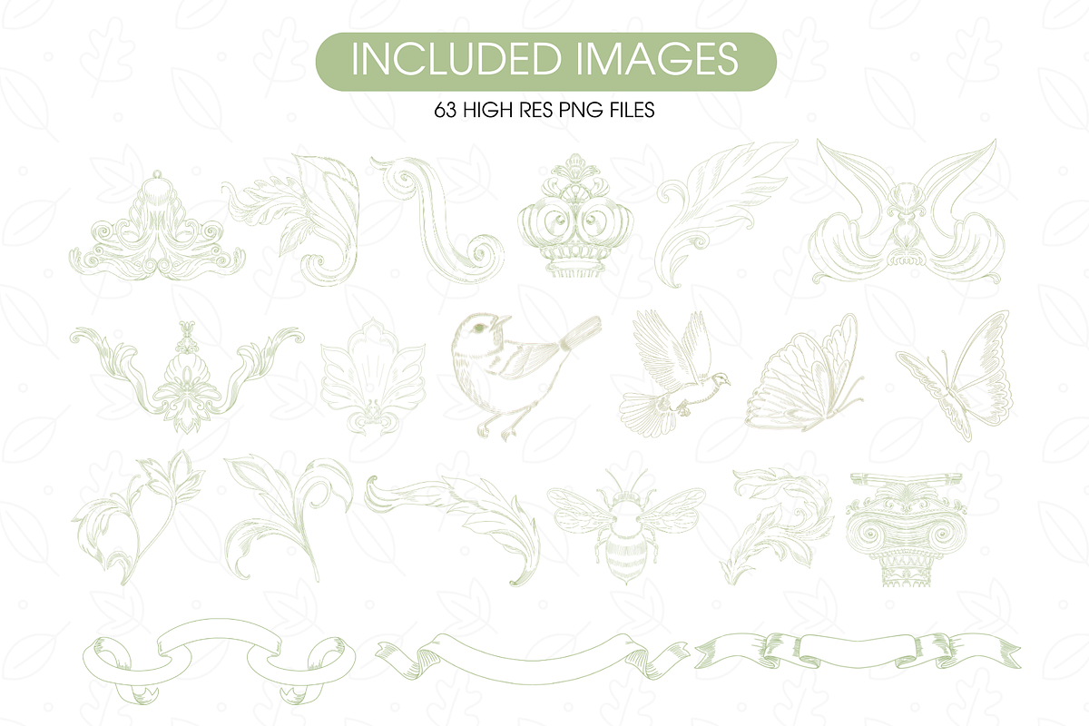 Whimsical Wedding Crests PNG, an Illustration by TatiMockup (Photo 5 of 6)