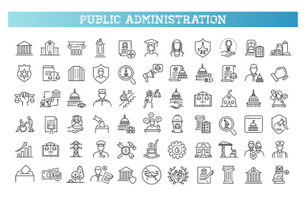 Public administration icons, an Object Illustration by Tettygreen