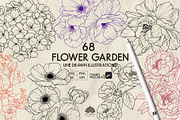 Flower Garden Line Art + Procreate, a Decorative Illustration by Skliarova (Thumbnail 1 of 5)