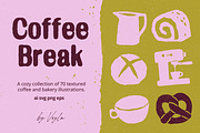 Coffee Break: 70 Coffee & Bakery Set, a Food Illustration by Veyla (Thumbnail 1 of 14)