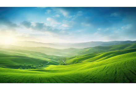 field meadow morning green landscape, a Nature Photo by pikepicture