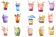 Cute Boba Tea Clipart, an Illustration by Designworld (Thumbnail 3 of 5)