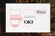 Christmas Mitten Ornament SVG Bundle, a Decorative Illustration by svgocean (Thumbnail 3 of 13)