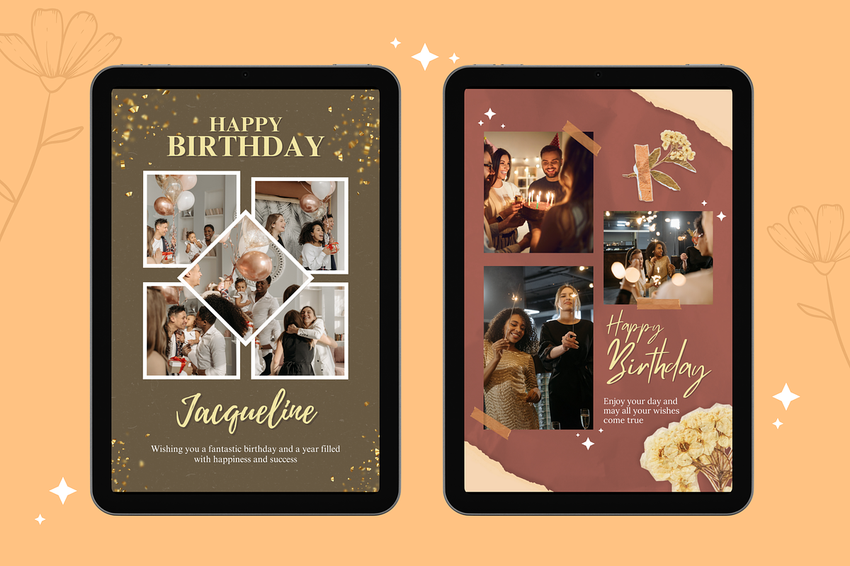 5 Birthday Photo Collage Templates, a Templates & Theme by TemplateCastleStore (Photo 2 of 9)