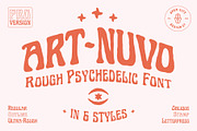 Art-Nuvo - Rough Psychedelic Font, a Font by OPENCITYDESIGNCO (Thumbnail 1 of 6)