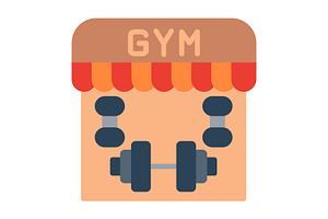 Gym Flat Icon, a Duotone Icon by Pexelpy