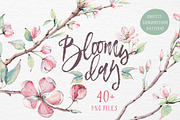 BLOOMY DAY Watercolor set, an Illustration by Lemaris (Thumbnail 1 of 7)