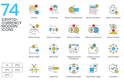 74 Cryptocurrency Modern Icons, an Icon by Flat Icons (Thumbnail 1 of 5)