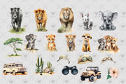 Safari  Animals Watercolor Clipart, an Illustration by BigCakeBee (Thumbnail 3 of 4)