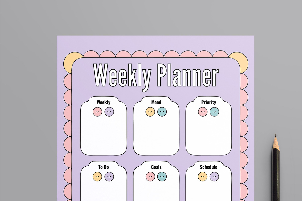 Weekly And Daily Planner Template, a Stationery Template by MightyDesign (Photo 2 of 8)
