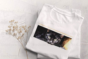 Watercolor Black Cat Clipart, Kitten