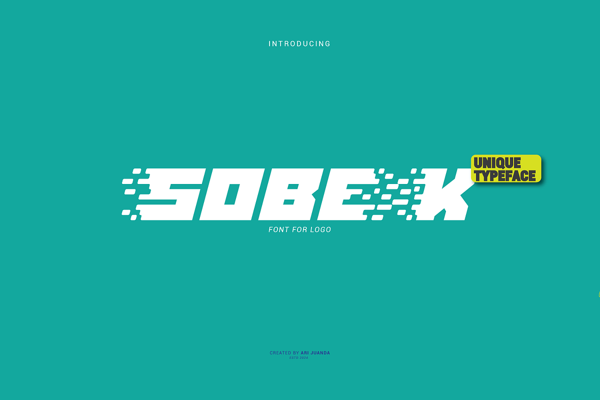 Sobek a typeface, a Sans Serif Font by Linecreative (Photo 1 of 7)