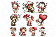 Whimsical Animals Valentine Day Clip, an Illustration by DreamPrint404 (Thumbnail 3 of 7)
