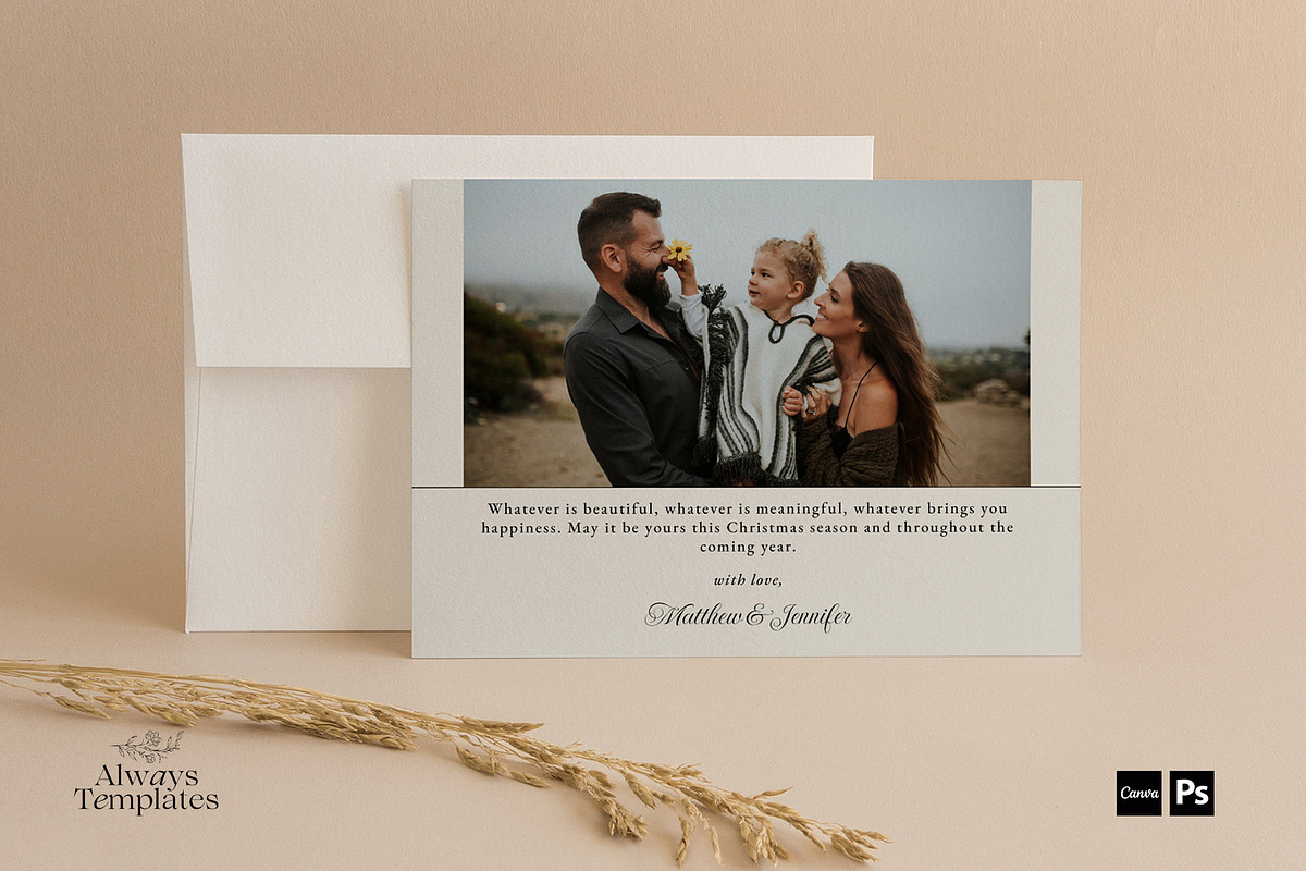 Christmas Card Template CC206, a Card Template by Always Templates (Photo 3 of 3)