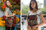 Human skull, fish bone and red roses, a Pattern Graphic by Matrioshka (Thumbnail 4 of 9)