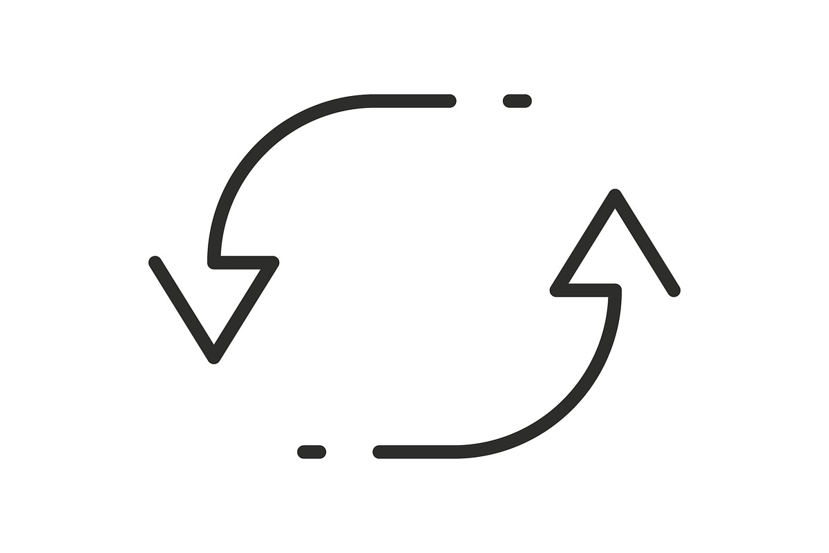 exchange trade icon, return or swap, an Outline Icon by 007NATALIIA
