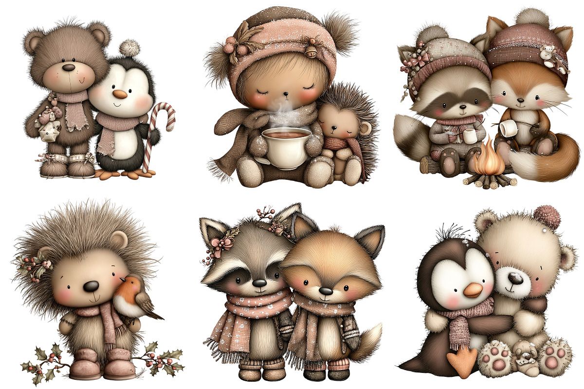 Whimsical Christmas Animal Friends, an Illustration by Craft Nest (Photo 7 of 9)