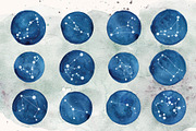 Zodiac Sign Astrology Watercolor Set, an Illustration by paperlions (Thumbnail 2 of 4)