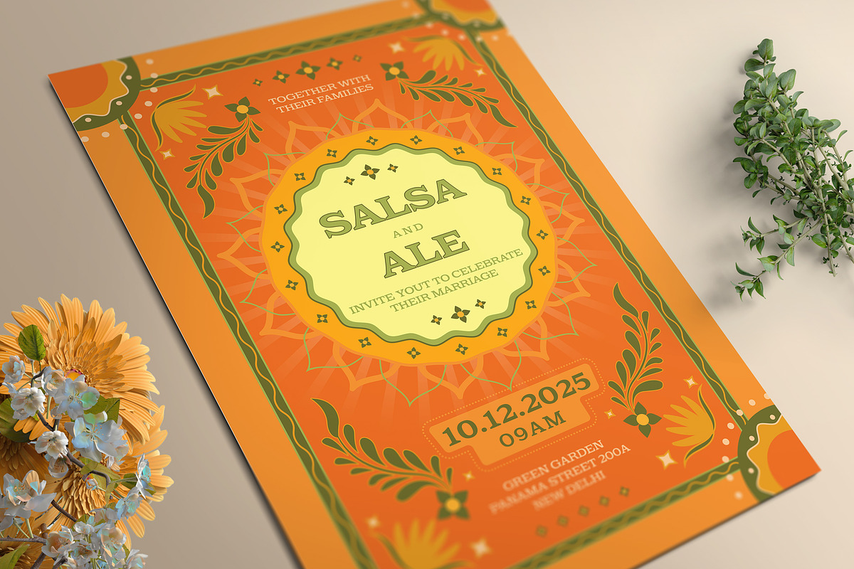 Indian Wedding Invitation, an Invitation Template by Aarley Kaiven